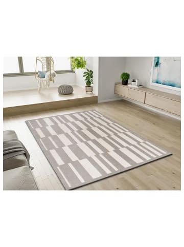 Atticgo Kurzflor-Teppich BARESA in grau / weiß