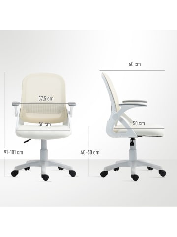 HOMCOM Bürostuhl-60L x 57,5B x 91-101H cm-Weiß