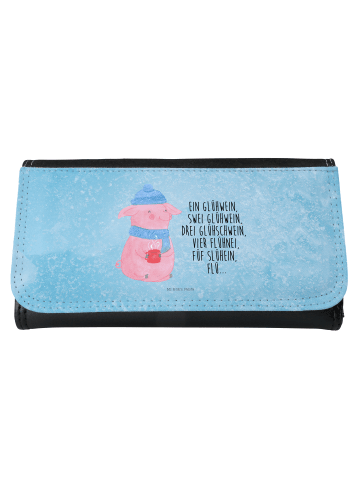 Mr. & Mrs. Panda Portemonnaie für Damen Schweinchen Glühwein mit... in Eisblau