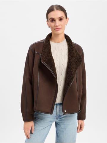 Marie Lund Kunstlederjacke in mocca