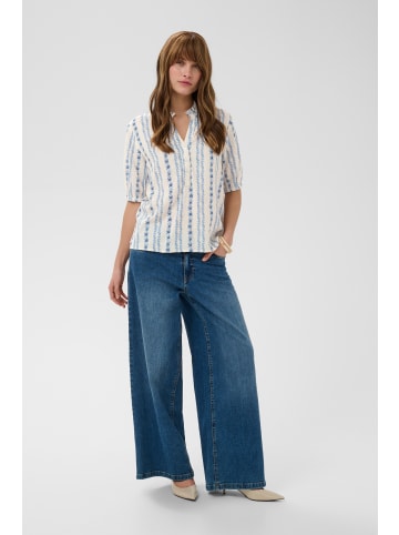 CULTURE Bluse kurzarm CUhollie Relaxed fit in Blue/White Graphic