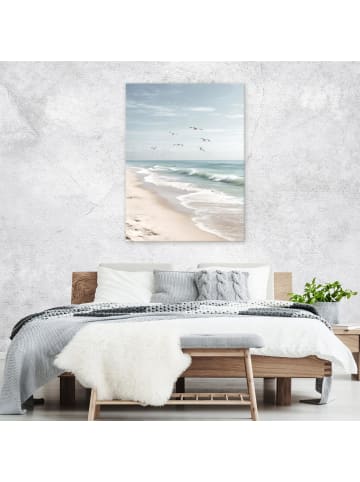 WALLARENA Leinwandbild Strand in Blau