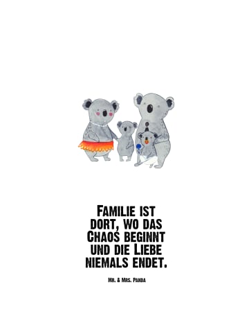 Mr. & Mrs. Panda Wasserflasche Koala Familie mit Spruch in Weiß