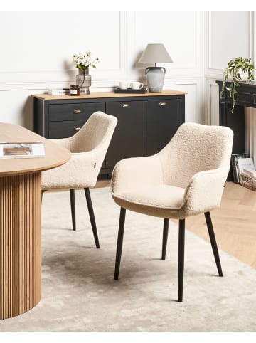Beliani 2er-Set Esszimmerstuhl ALDEN in Beige/Schwarz
