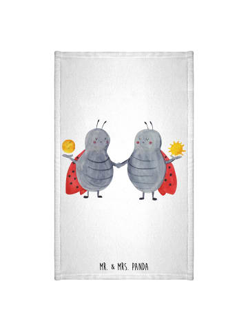 Mr. & Mrs. Panda Frottierhandtuch Sternzeichen Zwilling ohne Spruch in Weiß