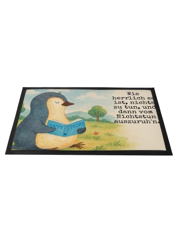 Mr. & Mrs. Panda Filzmatte Pinguin Buch Design mit Spruch in Weiß