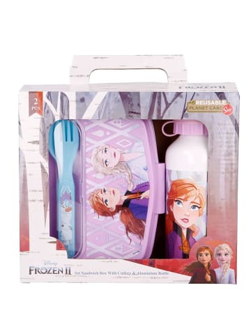 Disney Frozen Alu-Trinkflasche & Brotdose mit Besteck | Disney Frozen | Lunch-Box