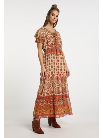 usha FESTIVAL Damen Maxikleid Mit Allover-Print in Orange Mehrfarbig