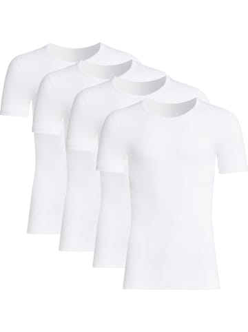 Con-ta Baumwolle, Feinripp Unterhemd, 1/2 Arm 4er-Pack in weiß