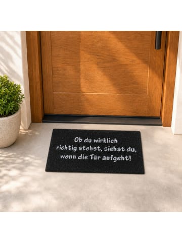 relaxdays Fußmatte Ob du richtig stehst in Schwarz - (B)60 x (T)40 cm