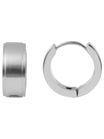 Adeliás Damen Ohrringe – Klappcreole aus Edelstahl in silber