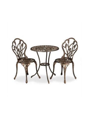 relaxdays 3-tlg. Gartenmöbel Set in Schwarz/ Bronze
