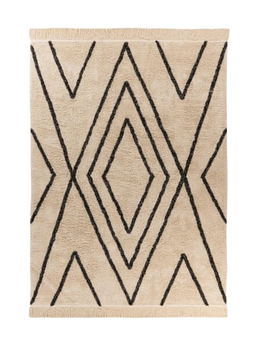 Kayoom Kurzflor Teppich Mylen 525 in creme - schwarz - rechteckig