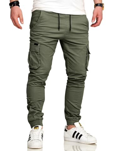 SOUL STAR Cargohose - S2LOM Chino Jogger Jeans Hose Stoffhose Freizeithose in Khaki