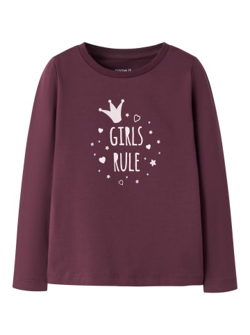 name it Langarmshirt Glitzerprint Nmfolinas in mauve wine