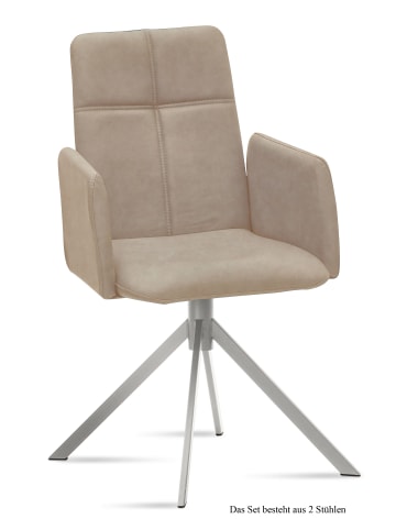 58 aufm Kessel ARMLEHNSTUHL (2er-Set) Dorisa 52x92x60 Edelstahl/Natur