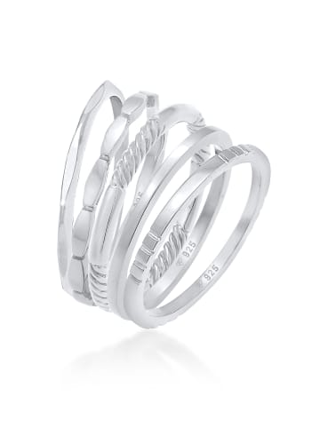 Elli Ring 925 Sterling Silber Ring Set, Twisted in Silber