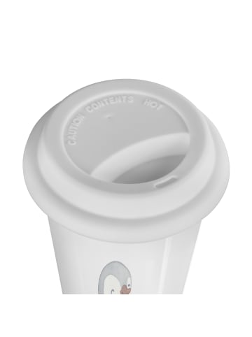 Mr. & Mrs. Panda ToGo Kaffeebecher Pinguin Pommes mit Spruch in Weiß