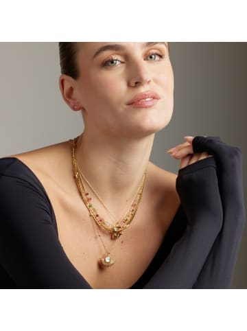 Luxenter necklace with multicoloured zirconia, 18-K gold finish - Alphabet