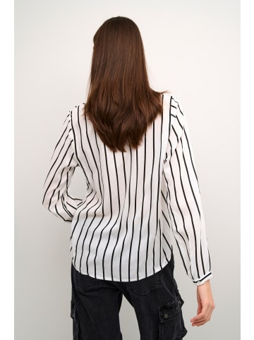 Kaffe Langarm-Bluse KAbeathe in Chalk/Black Stripe