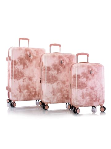 Heys Black Camo 4 Rollen Kofferset 3-teilig mit Dehnfalte in rose
