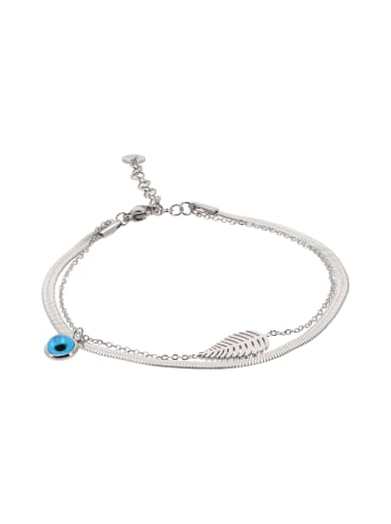 IZIA Women Multi-Chain Bracelet in Silver Turquoise