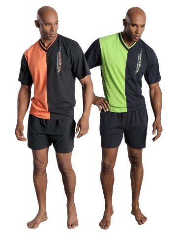 LE JOGGER Pyjama in grün, orange