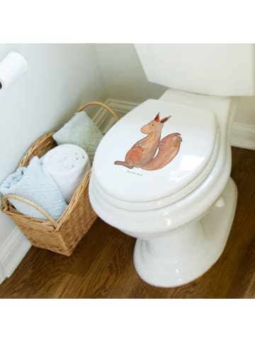 Mr. & Mrs. Panda Motiv WC Sitz Einhorn Glauben ohne Spruch in Weiß