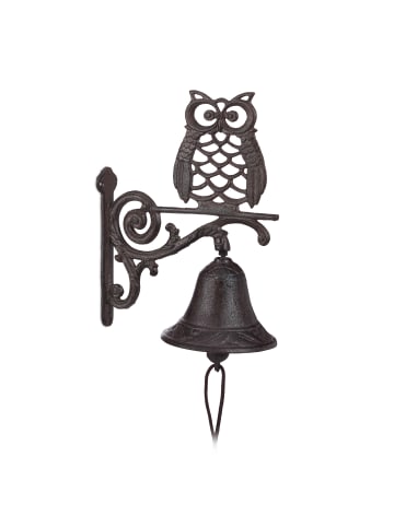 relaxdays 4 x Türglocke "Eule" in Dunkelbraun