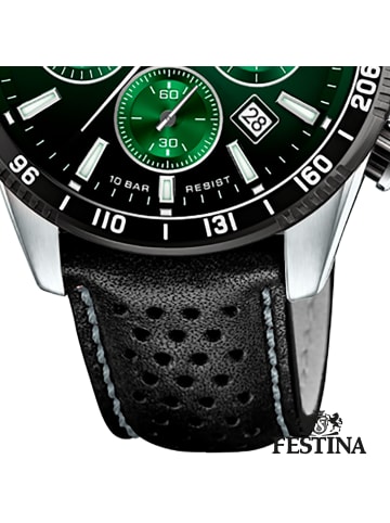 Festina Analog-Armbanduhr Festina Timeless Chronograph schwarz groß (ca. 45mm)