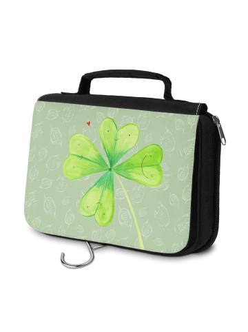 Mr. & Mrs. Panda Kulturtasche Blume Kleeblatt ohne Spruch in Blattgrün