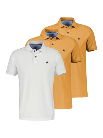 Lerros Poloshirt Basic in Weiß / gelb
