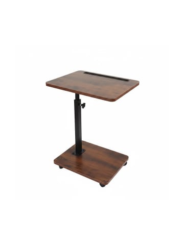 relaxdays Beistelltisch "Industrial" in Braun/ Schwarz - 48–84 cm