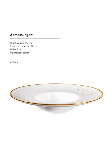 Mäser Gourmetteller Set, Porzellan Pintar in Beige / Braun