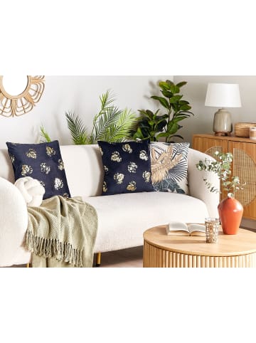 Beliani 2er-Set Dekokissen GOLDENROD in Schwarz/Gold