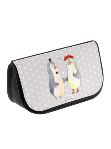 Mr. & Mrs. Panda Waschtasche Pinguin Heirat ohne Spruch in Grau Pastell