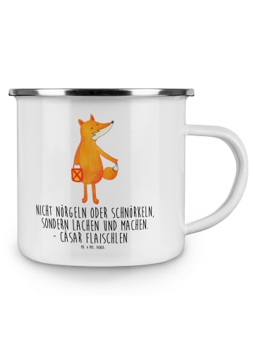 Mr. & Mrs. Panda Tasse Emaille Fuchs Laterne mit Spruch in Weiß