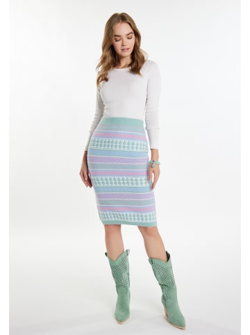 IZIA Damen Strickrock in Mint Mehrfarbig