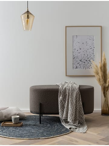 SalesFever Polsterhocker modern 80 cm mit Metallgestell und Bouclé-Stoff in Anthrazit