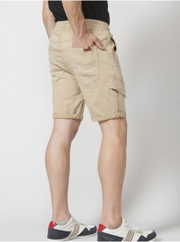 KOROSHI JOGGER KNIT DENIM COLOR SHORTS in beige