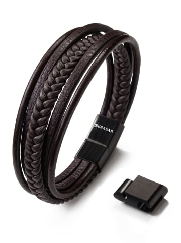 SERASAR Armband "Braid" in Braun