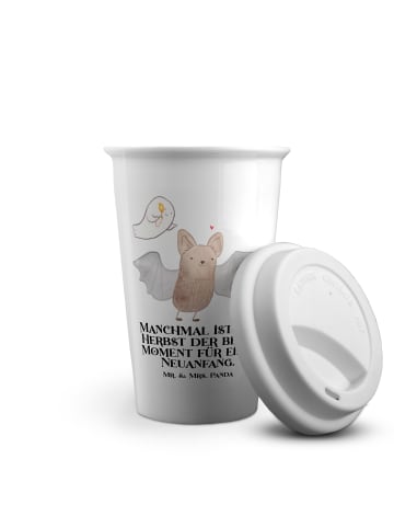 Mr. & Mrs. Panda Kaffeebecher To Go Fledermaus Gespenster mit Sp... in Weiß