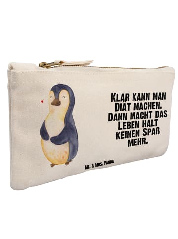 Mr. & Mrs. Panda Schminktasche Pinguin Diät mit Spruch in Weiß