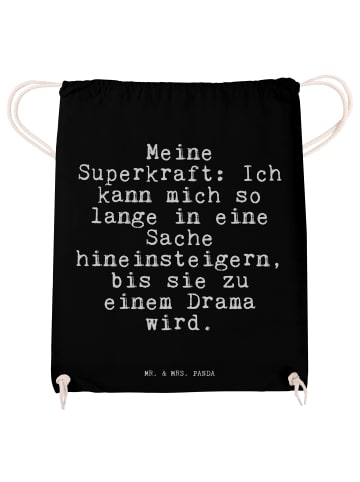 Mr. & Mrs. Panda Materialzugbeutel Meine Superkraft: Ich kann... m... in Schwarz