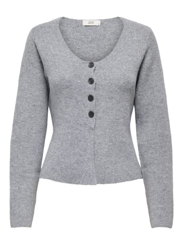 JDY Strickjacke in Medium Grey Melange