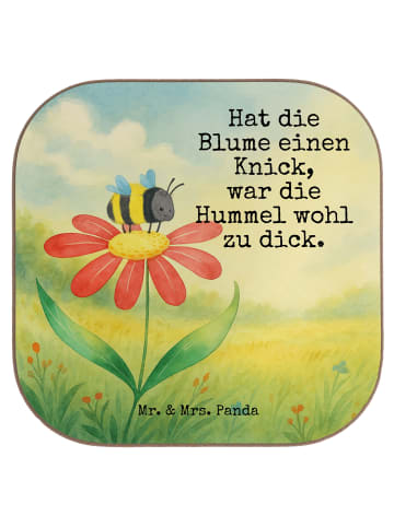 Mr. & Mrs. Panda Untersetzer Hummel Blume Design mit Spruch in Weiß