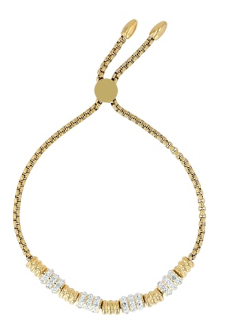 Adeliás Damen Armband aus Edelstahl mit Strass Steinchen 24 cm in gold