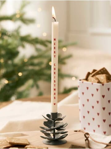 IB Laursen DÜNNE Kerze Weiß MERRY CHRISTMAS Ø 1,3 cm Länge 20 cm 5er Set