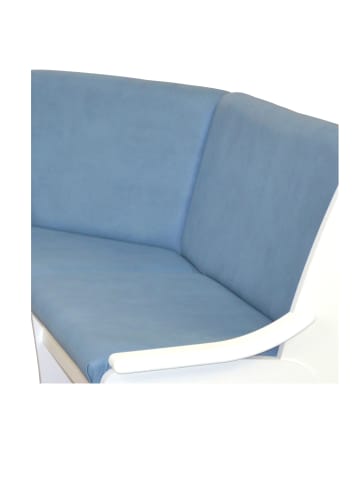 möbel-direkt Trucheneckbank 125x165 cm Maren in weiß/blau