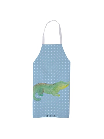 Mr. & Mrs. Panda Schürze Krokodil ohne Spruch in Blau Pastell